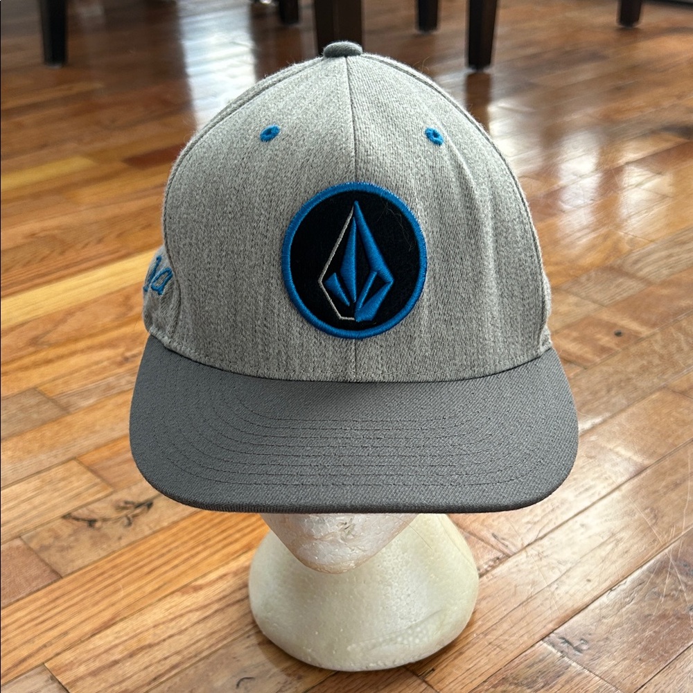 Volcom Gray and Blue Logo Hat
